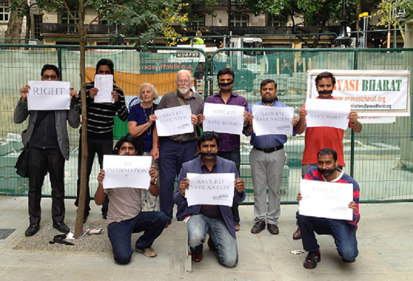 Pravasi Bharat’s Protests Held In London Against Amendment Of RTI Act.